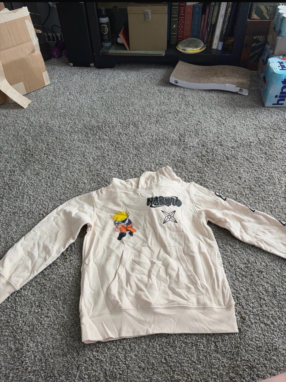 Naruto Kids Cream Graphic Hoodie Sweatshirt